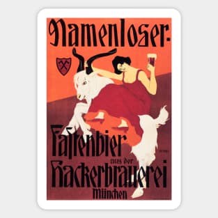 NAMENLOSER FASTENBIER BEER Vintage Deutsche German Munich Brewery Advertisement Sticker